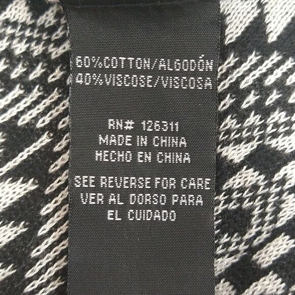 Women's black and white Long Sleeve  Aztec print Knit Sweater dress sz S Western - Picture 9 of 10